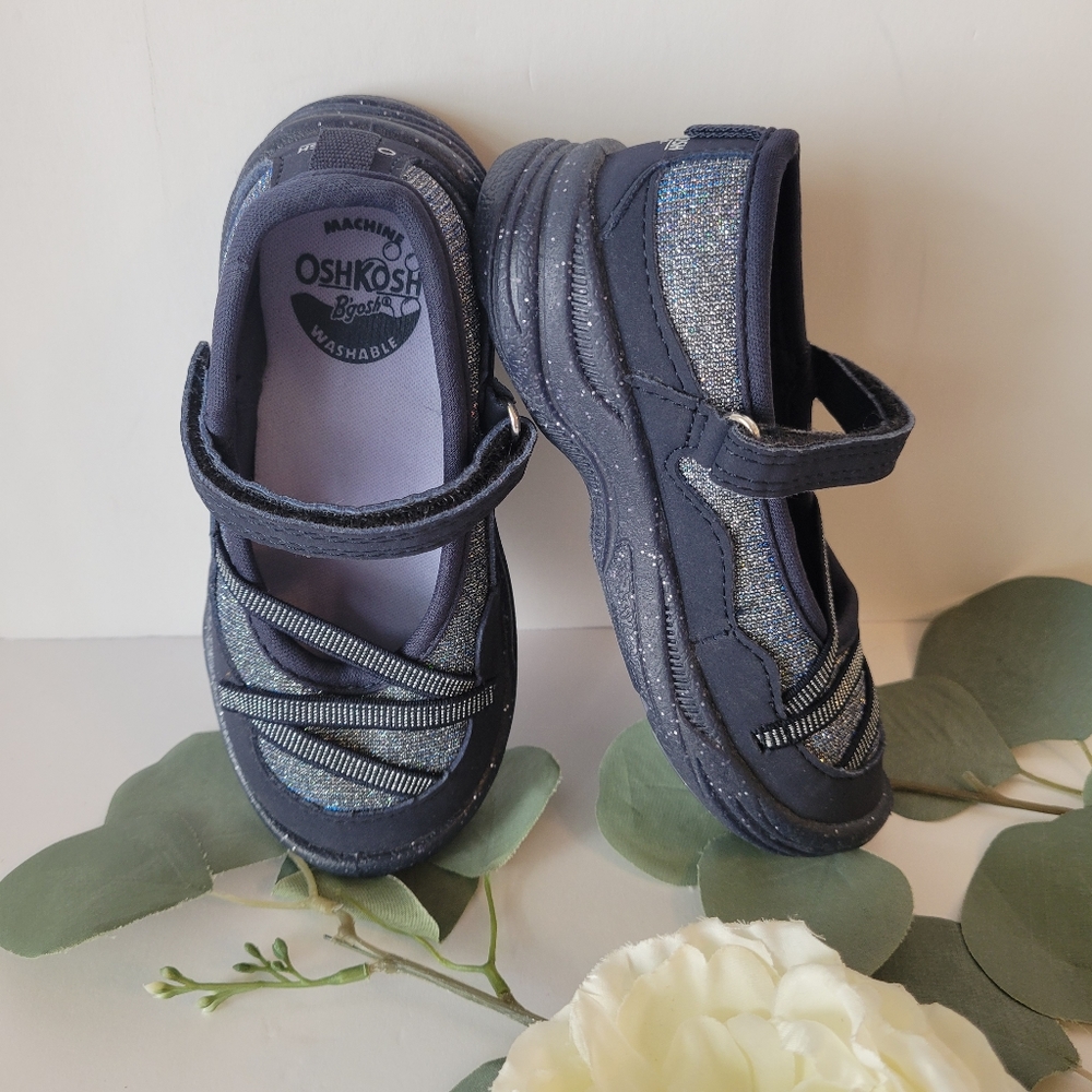 Oshkosh Bigosh Everplay navy blue sparkly Mary Janes girls size 7M - Picture 10 of 10